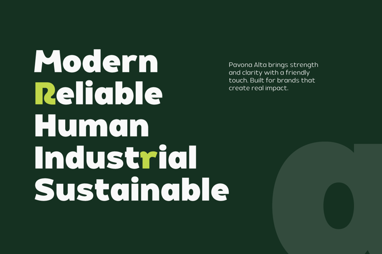 Preview of Pavona Alta Font