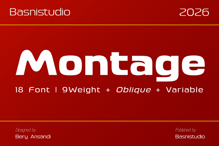 Preview of Montage Sans Medium Oblique Font