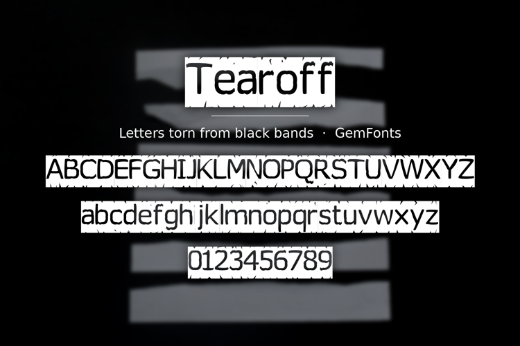 Preview of Tearoff Font