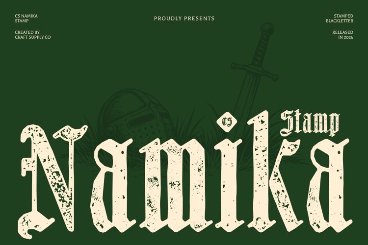 Preview of CS Namika Stamp Font