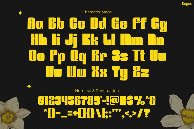 Preview of RAYON Font