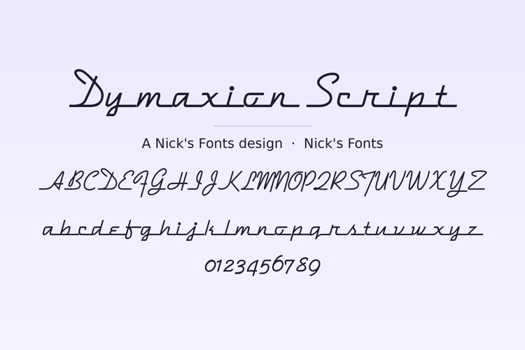 Preview of Dymaxion Script Font