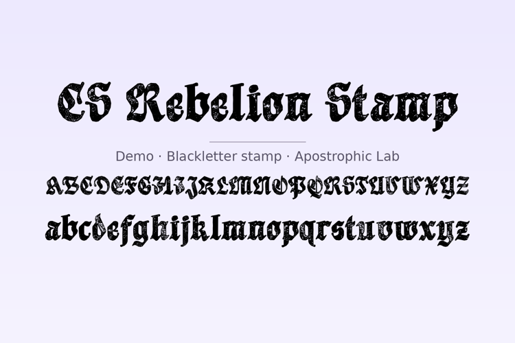 Preview of CS Rebelion Stamp Font