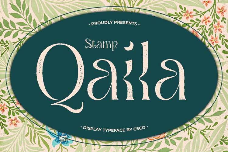Preview of Qaila Stamp Font
