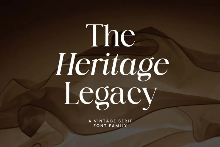 Preview of The Heritage Legacy Fancy Logo Font