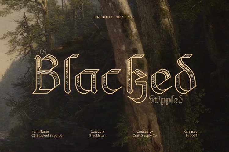 Preview of CS Blacked Stippled Font