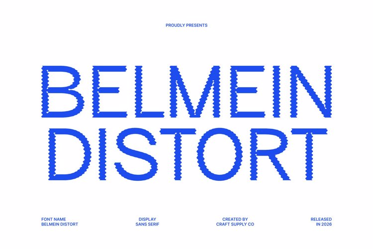 Preview of Belmein Distort Font