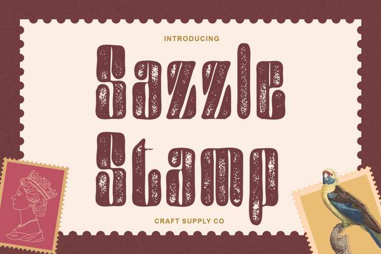 Sazzle Rounded Stamp Font