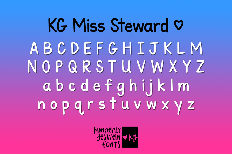 Preview of KG Miss Steward Font
