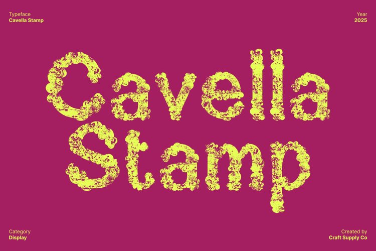 Preview of Cavella Stamp Font