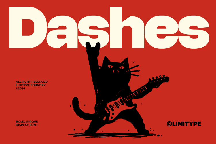 Preview of Dashes - Bold Font