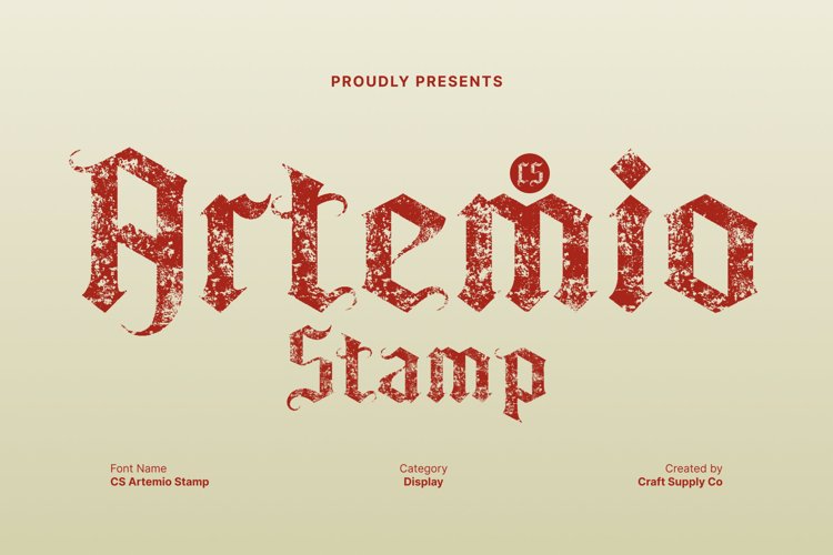 Preview of CS Artemio Stamp Font