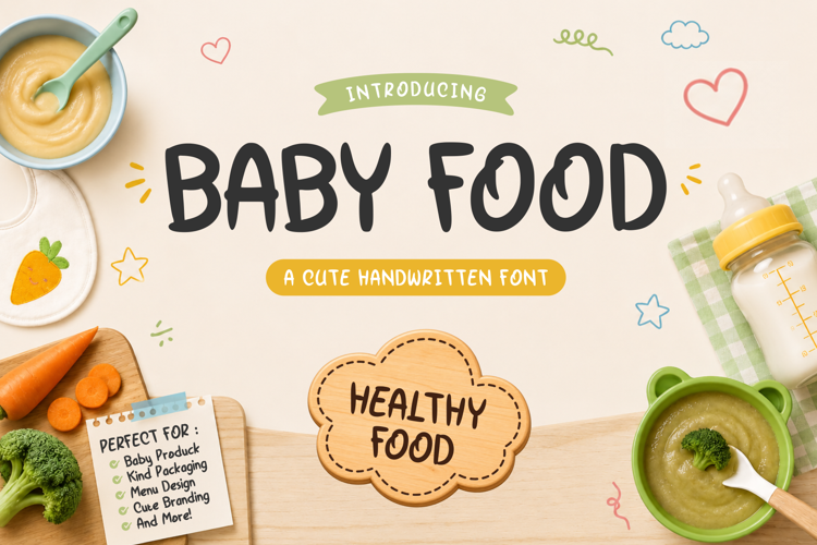 Preview of Baby Food Font