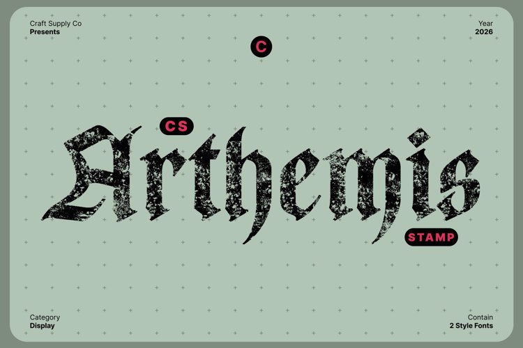 Preview of CS Arthemis Stamp Font