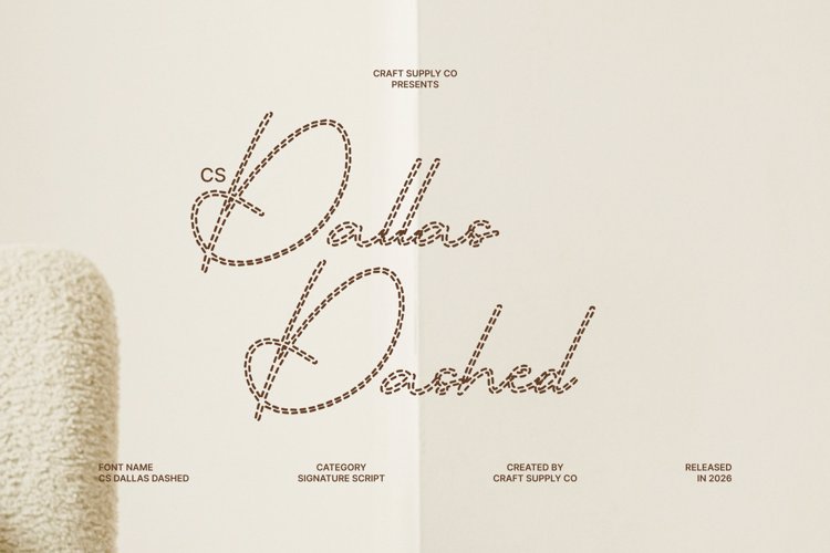 Preview of CS Dallas Dashed Font