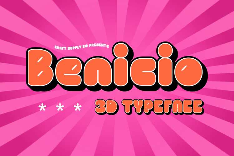 Benicio 3D Font