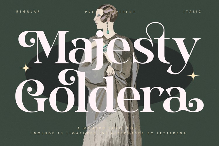 Preview of Majesty Goldera VERSION Font