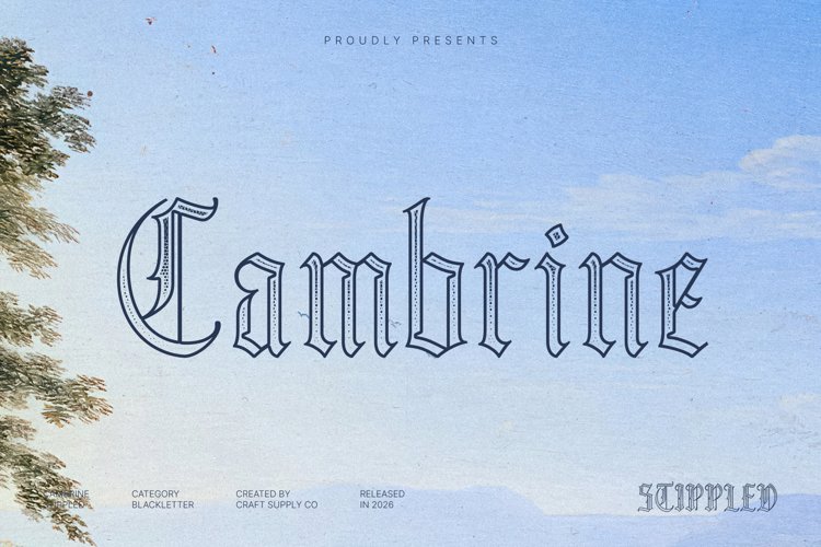 Preview of Cambrine Stippled Font