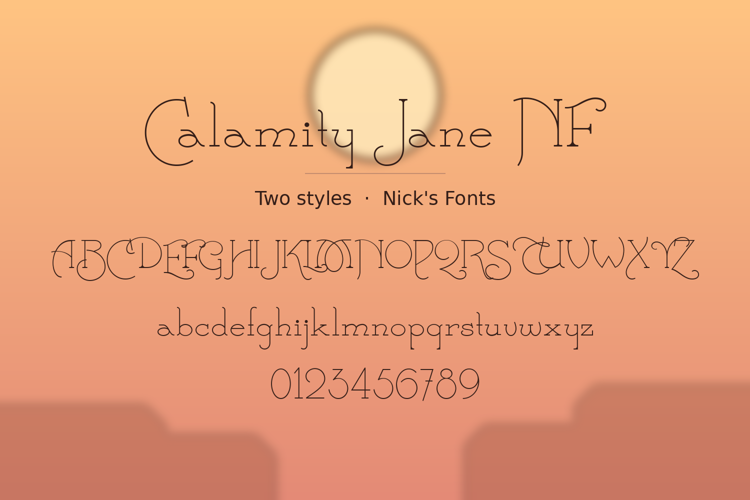 Preview of Calamity Jane NF Font