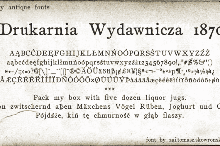 Drukarnia Wydawnicza 1870 Font