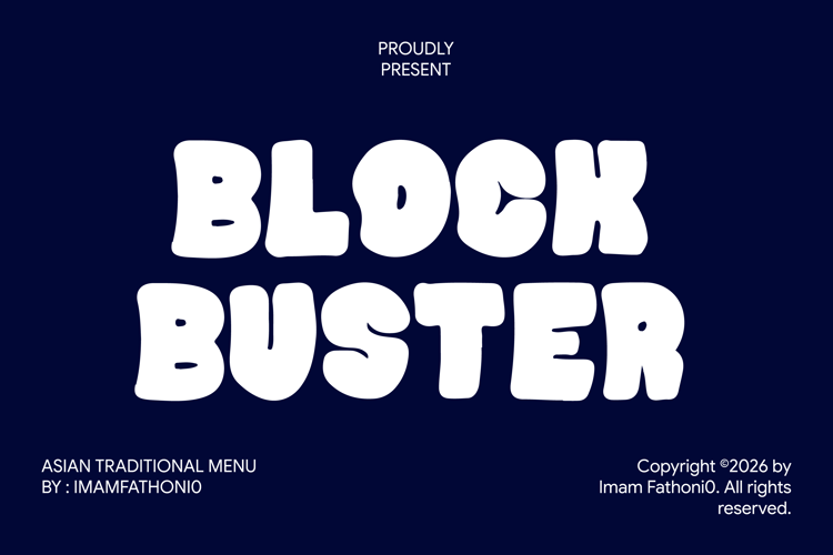 Preview of Blockbuster Font
