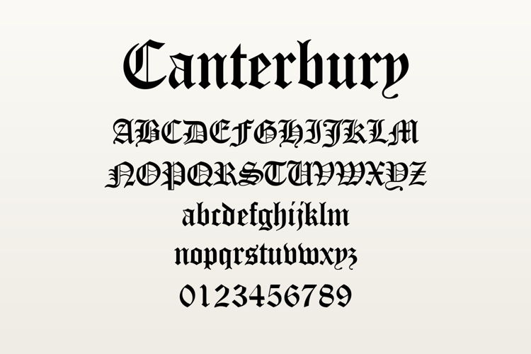 Preview of Canterbury Font