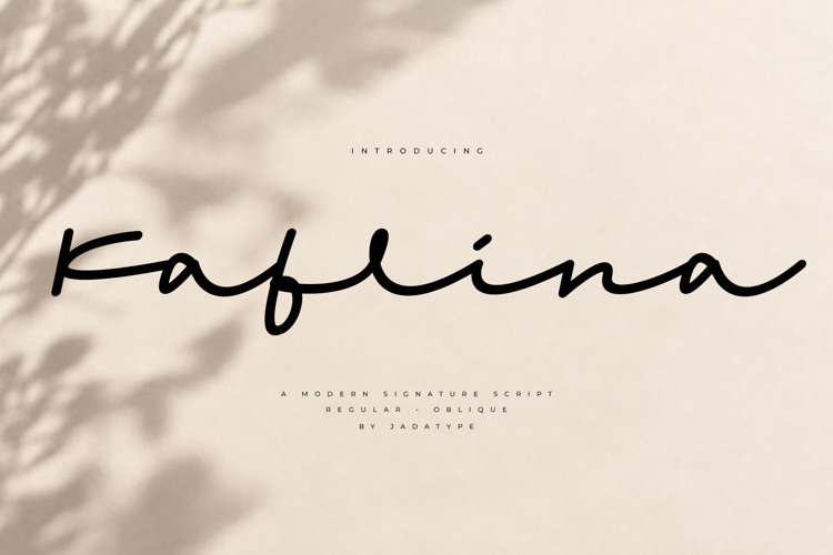 Preview of Kaflina Oblique Font