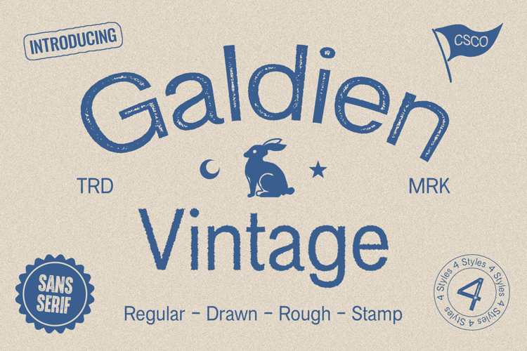 Galdien Vintage Stamp Font