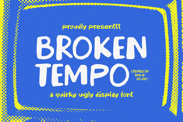 Preview of Broken Tempo Font