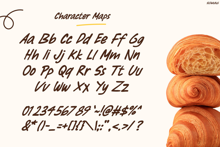 Preview of Slowning Font