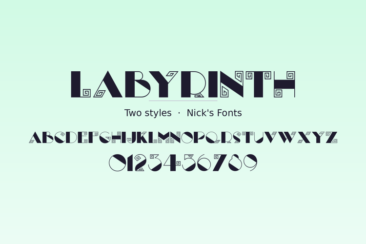 Preview of Labyrinth Font