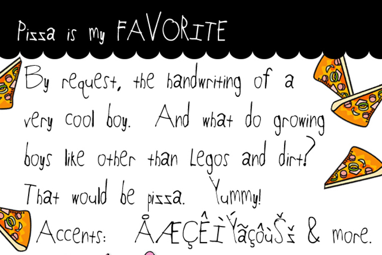 Pizza is my FAVORITE Font