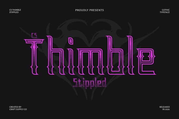 Preview of CS Thimble Stippled Font
