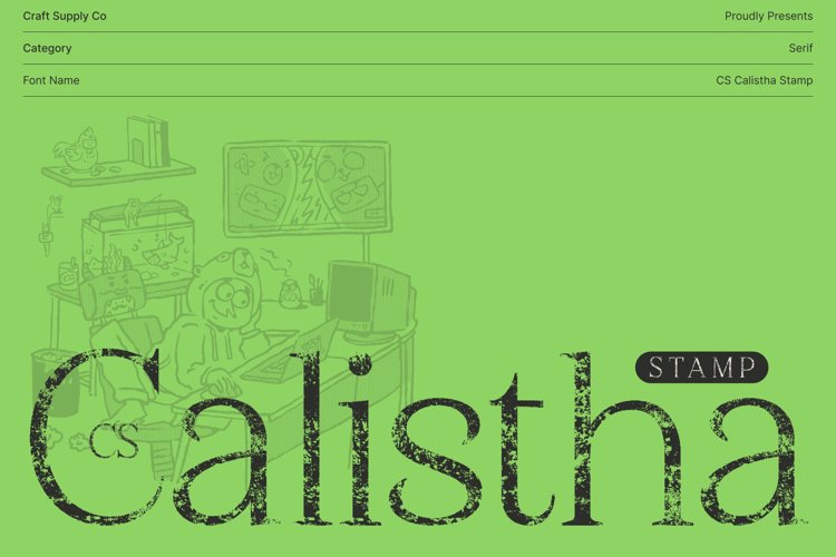 Preview of CS Calistha Stamp Font