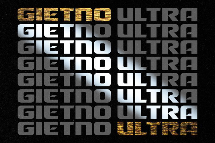 Preview of Gietno Ultra Font