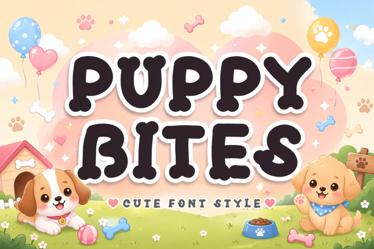 Preview of Puppy Bites Font