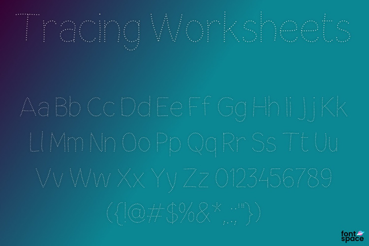 Tracing Worksheets Font