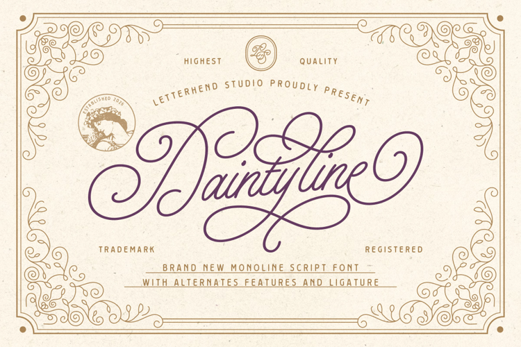 Preview of Daintyline Font