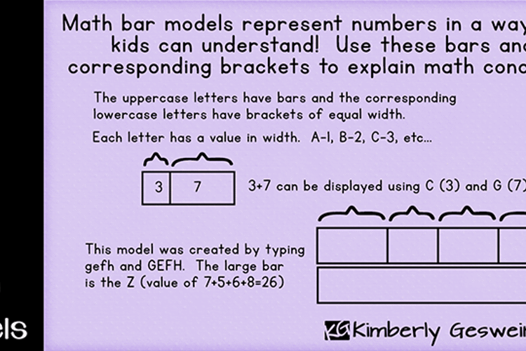 KG Math Bar Models Font