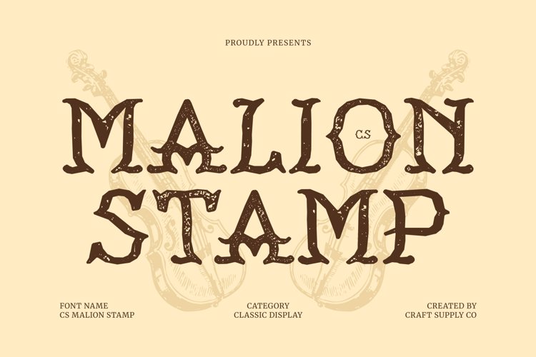 Preview of CS Malion Stamp Font