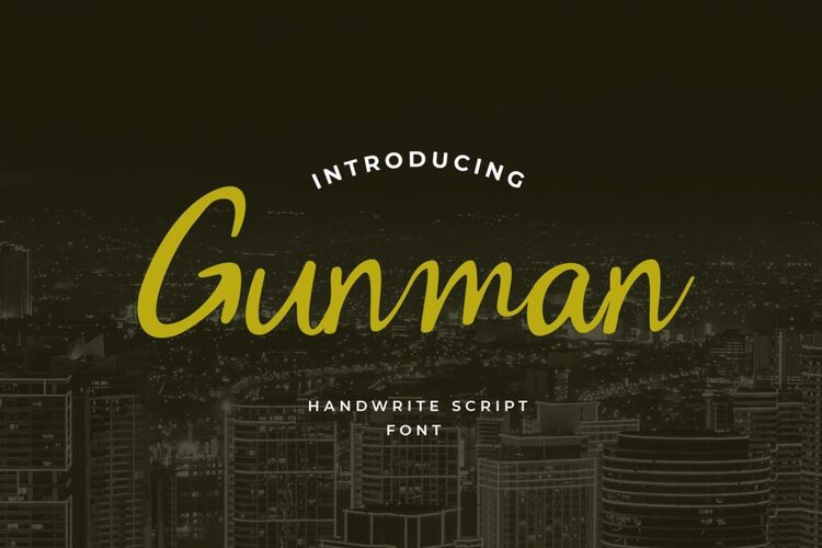 Preview of Gunman Fluid Lettering Font