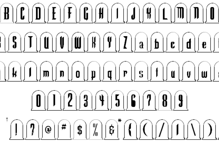Preview of Graveyard Font