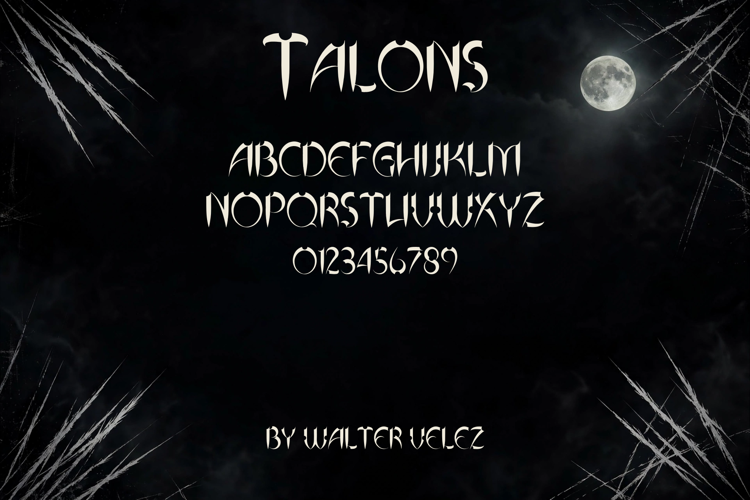 Preview of Talons Font