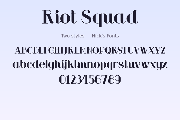 Preview of Riot Squad Font