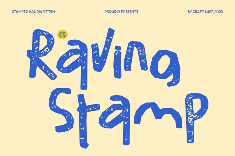 Preview of CS Raving Stamp Font