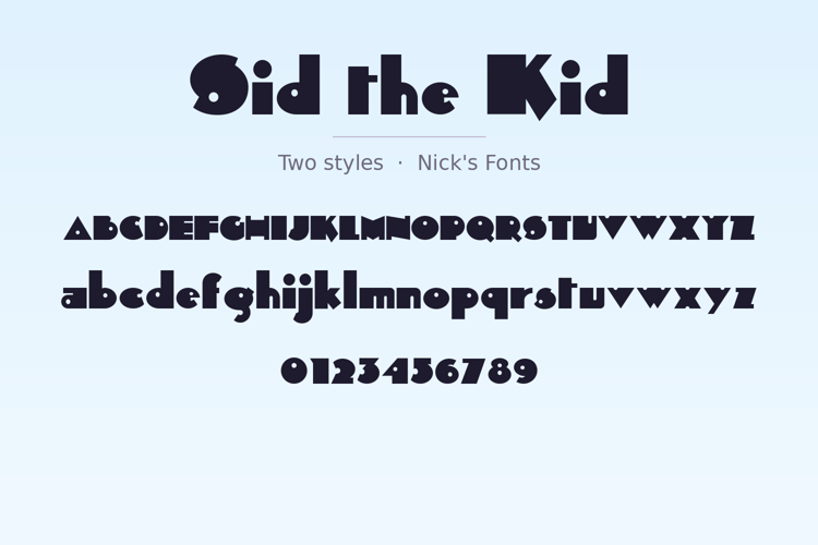 Preview of Sid the Kid Font