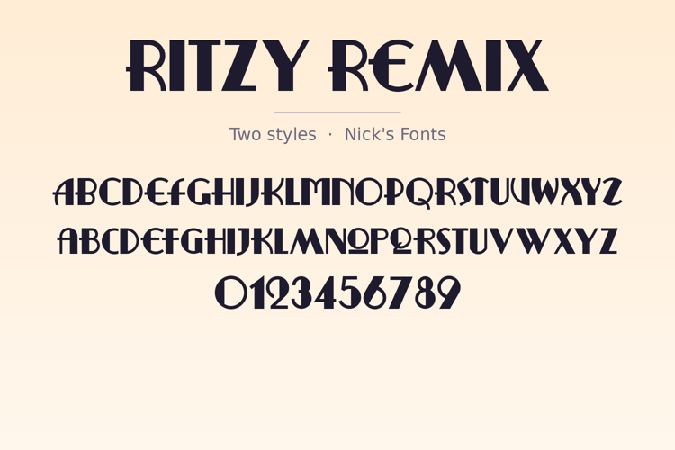 Preview of Ritzy Remix Font