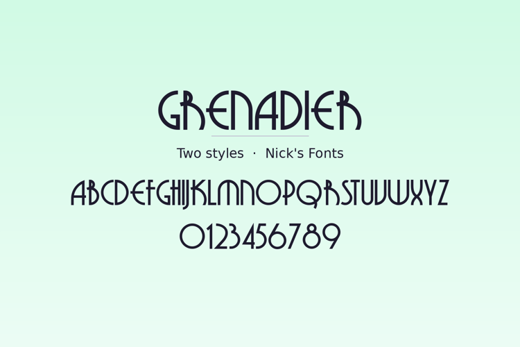Preview of Grenadier Font