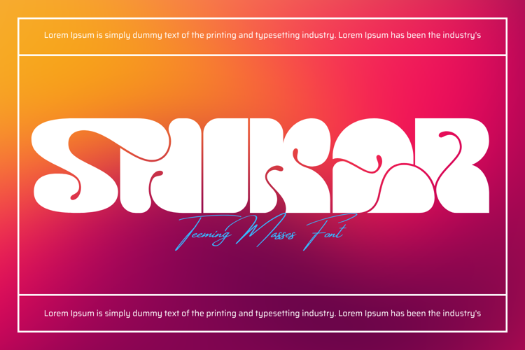 Preview of TEEMING MASSES Font