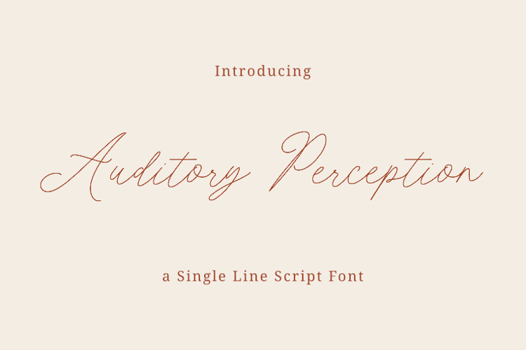 Auditory Perception Single Line Font